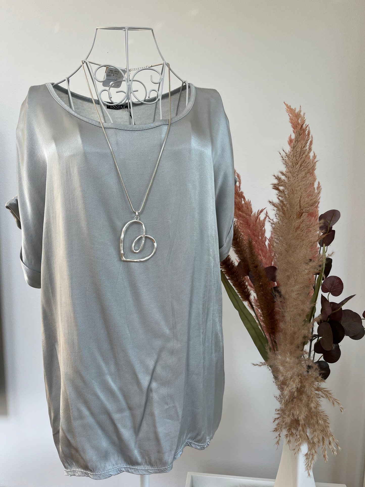 Tshirt Rundhalsausschnitt Satin Optik