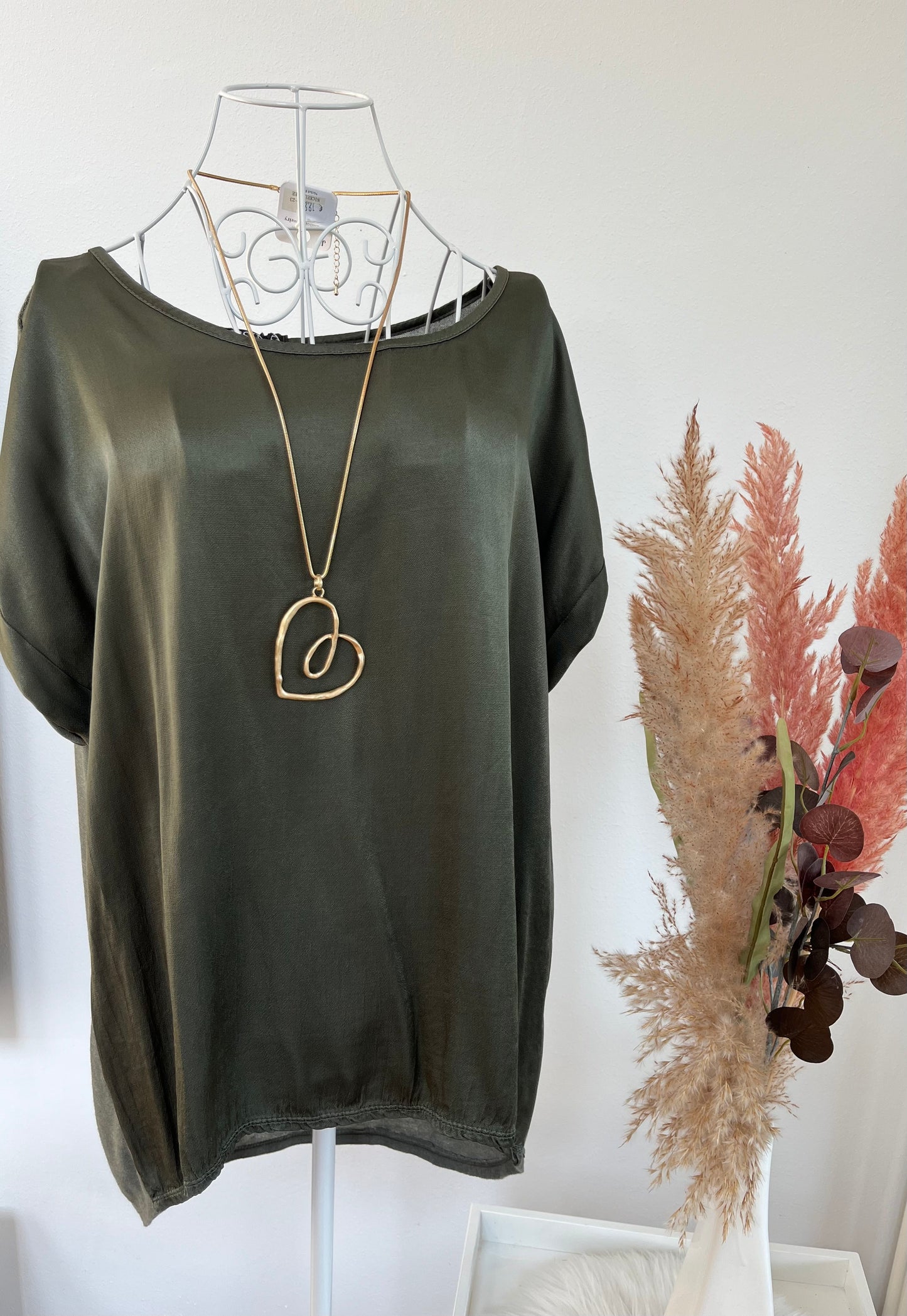 Tshirt Rundhalsausschnitt Satin Optik