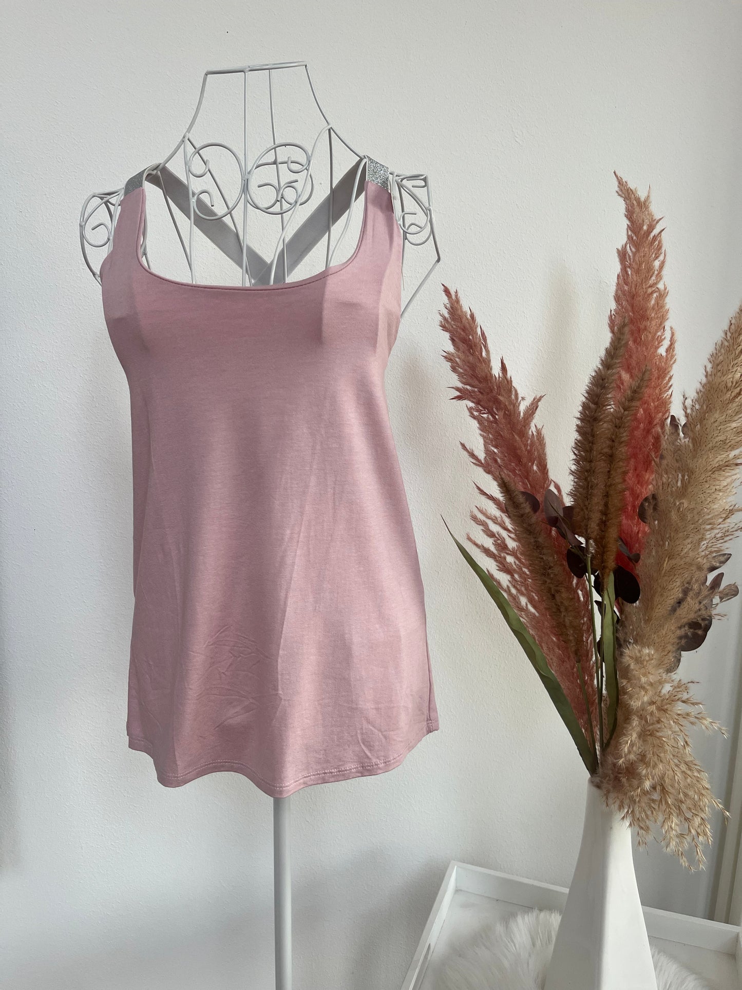 Top mit Silbernen Trägern