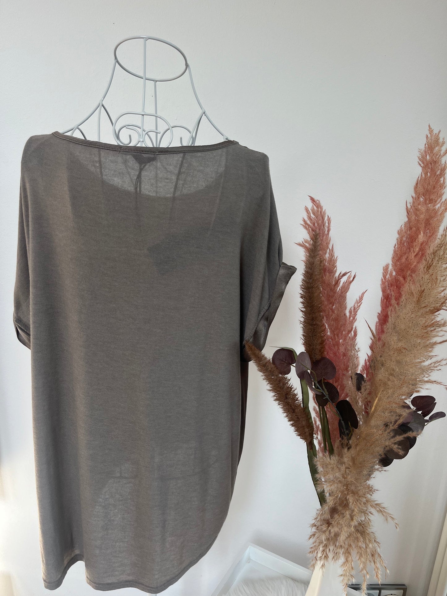 Tshirt Rundhalsausschnitt Satin Optik